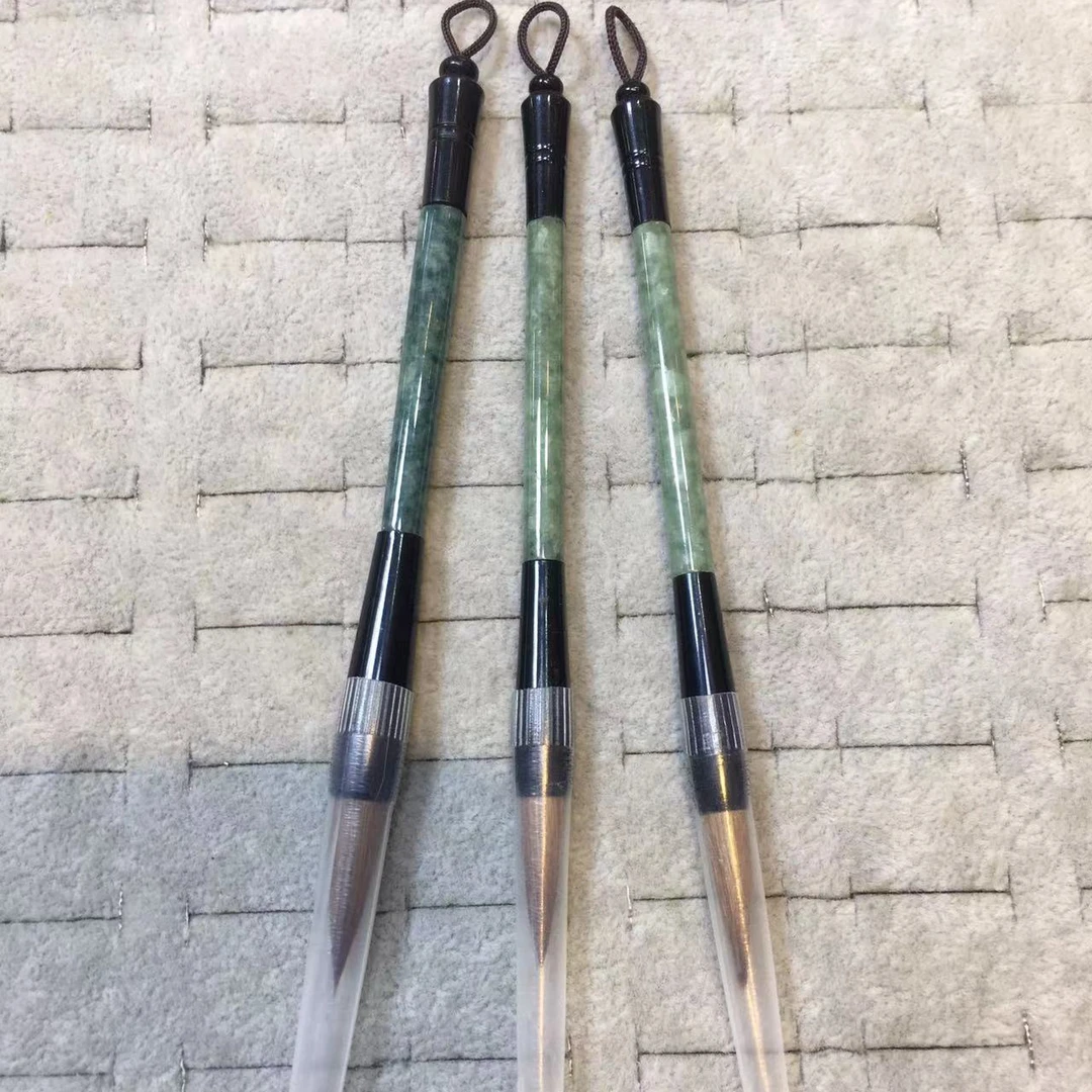 缅甸天然翡翠毛笔可书写