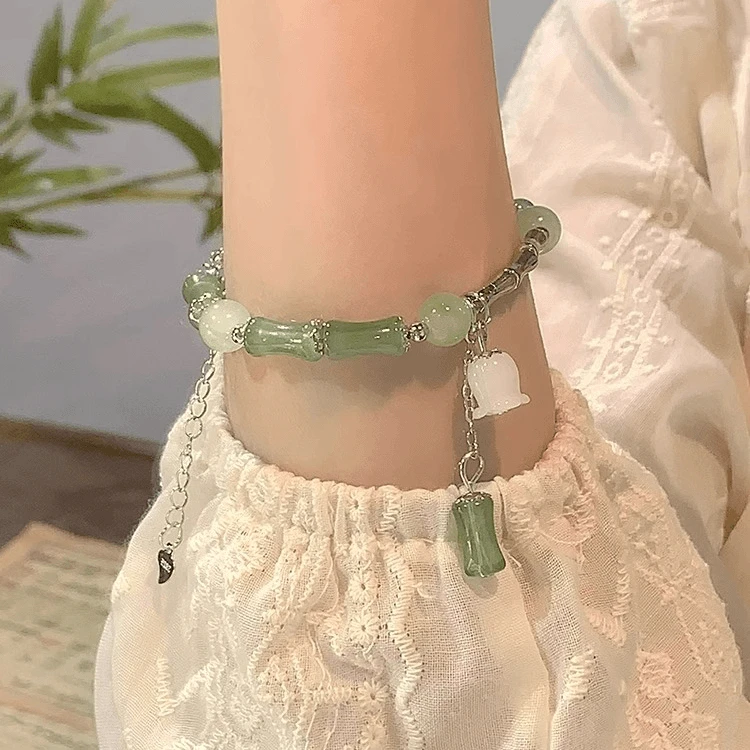 合金手链 新中式节节高升竹节手链轻奢小众精致手串女款古风手镯