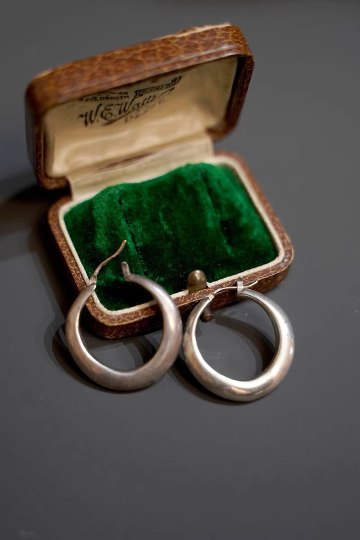 925银耳饰 2.2直径通体实心925素圈半月圆环银耳环重量复古圆耳圈