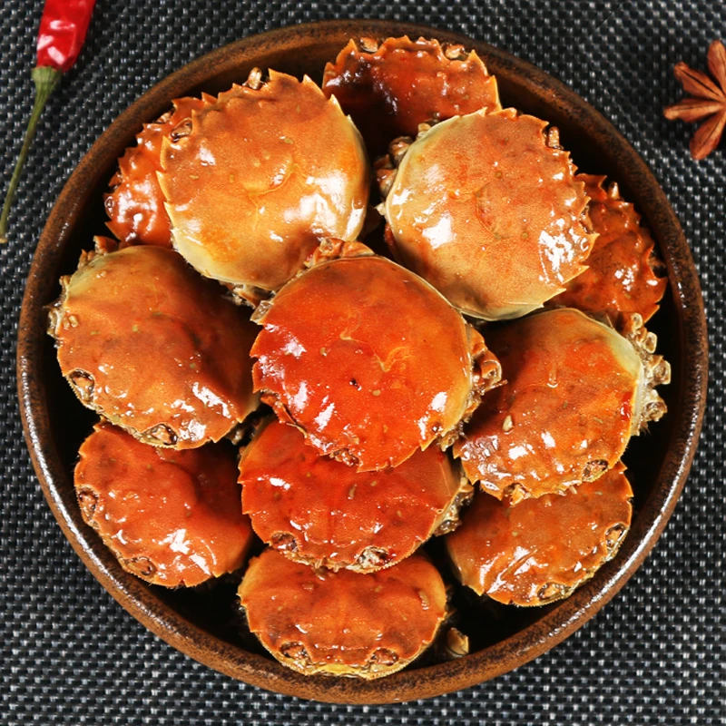 香辣蟹小螃蟹海鲜熟食即食罐装3罐*230g（每罐7-9只）99