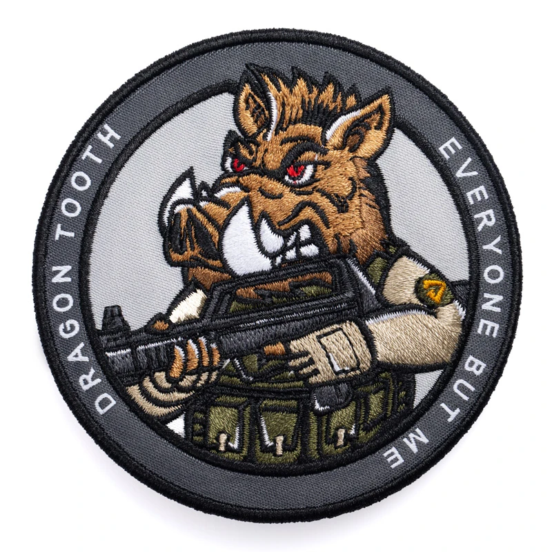 【龙牙】十二生肖战术臂章（猪）魔术贴传统元素刺绣战术装备臂章