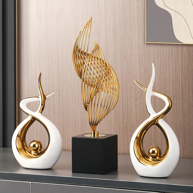 高档现代轻奢风生水起摆件装饰品客厅电视柜酒柜展示柜乔迁新居