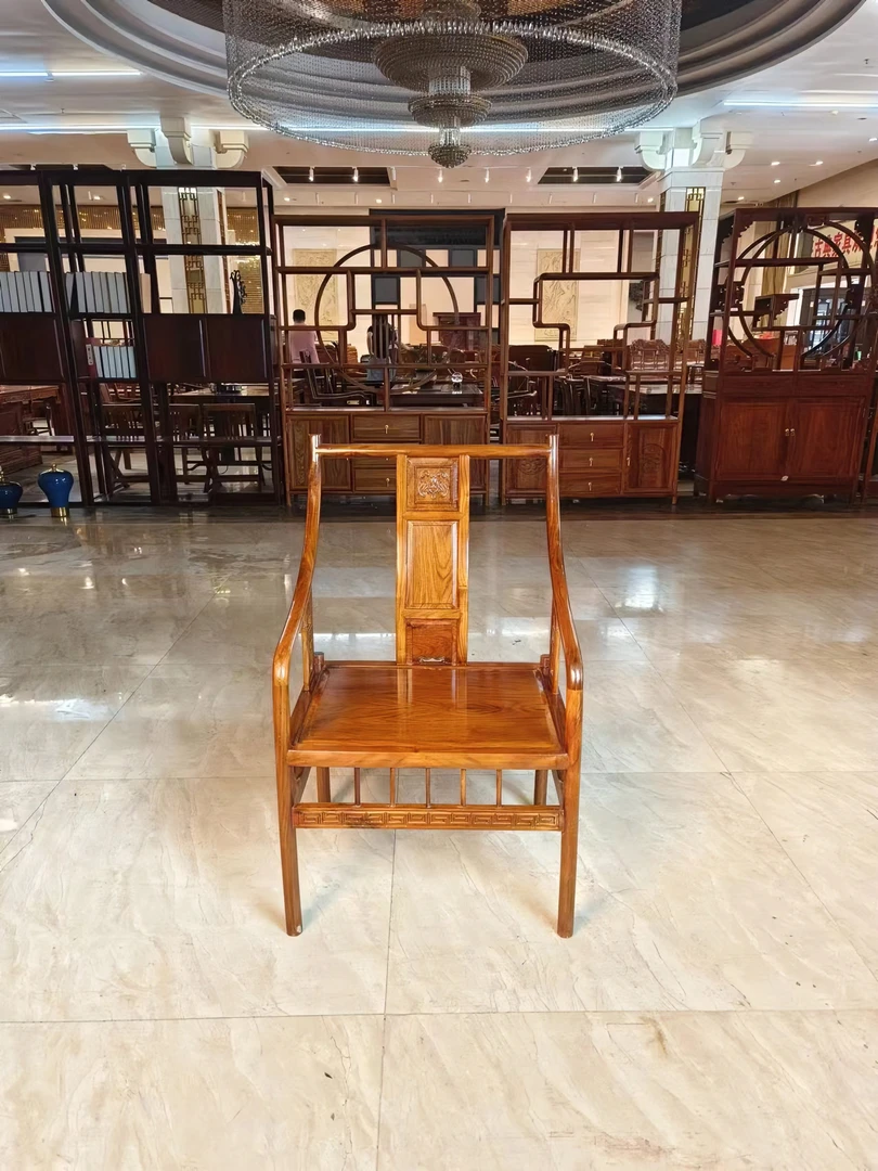 【鸿运红】刺猬紫檀茶台椅圈椅新中式方形实木家具客厅办公室高端