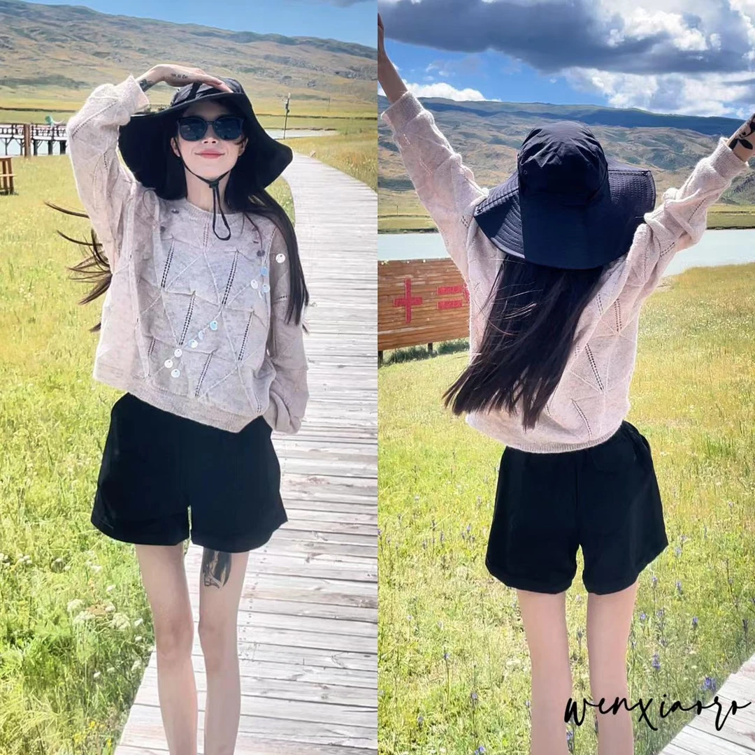 【温小柔定制.绵绵酱虾】秋季新款宽松气质减龄长袖时尚俩件套套装