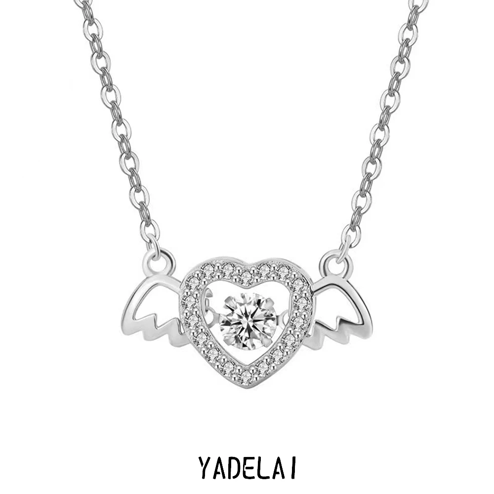 YADELAI 钛钢项链 跳动天使项链女轻奢小众高级设计感锁骨链饰品