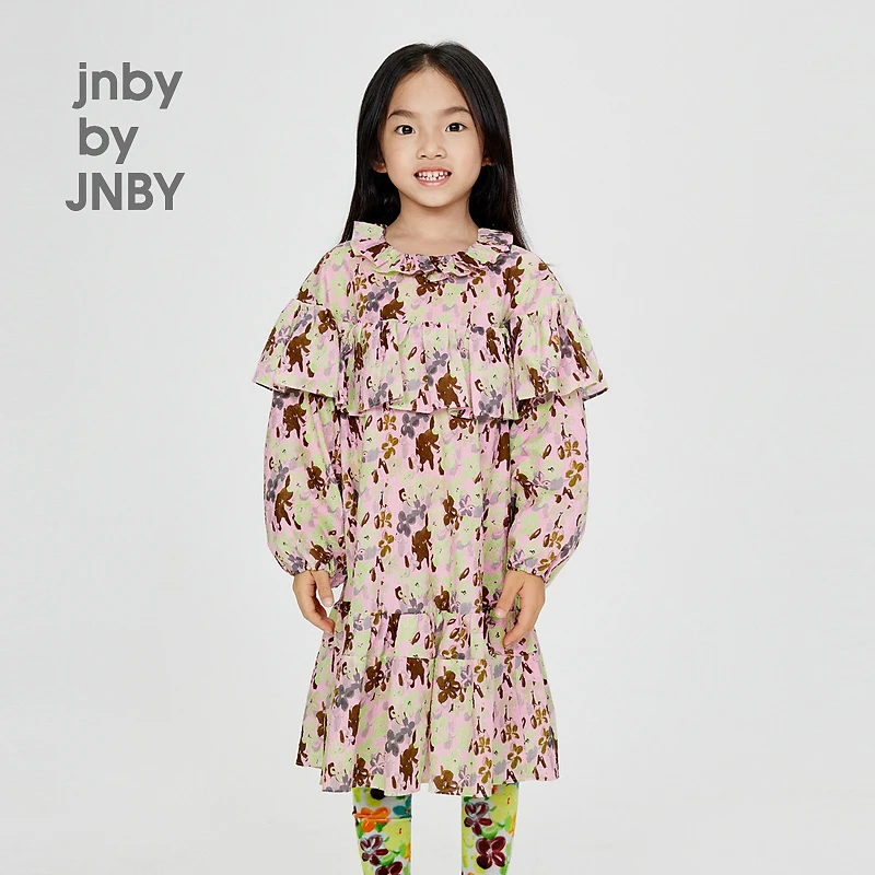 新款jnbybyJNBY江南布衣童装宽松长袖连衣裙24秋女童1O8G12630