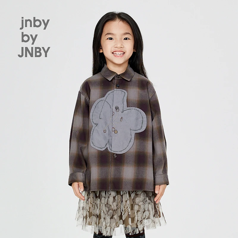 新款江南布衣童装棉质宽松长袖衬衣24秋女童1O8211190