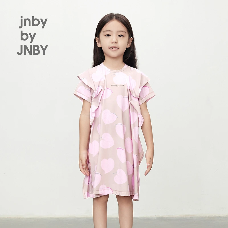 [upf100+防晒]江南布衣童装中长款短袖连衣裙圆领24夏1O4G13370