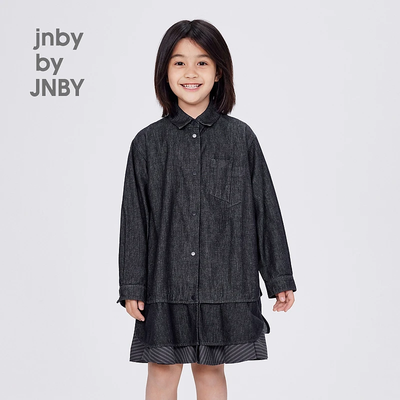 新款jnbybyJNBY江南布衣童装长袖牛仔连衣裙24秋女童1O7G12150