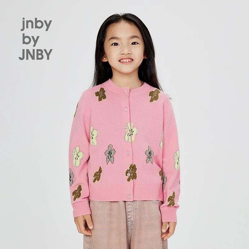 新款jnbybyJNBY江南布衣童装宽松圆领开襟毛衫24秋女童1O8312060
