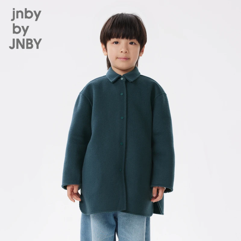 江南布衣儿童秋呢大衣宽松中长款男女童外套秋冬1M9811880