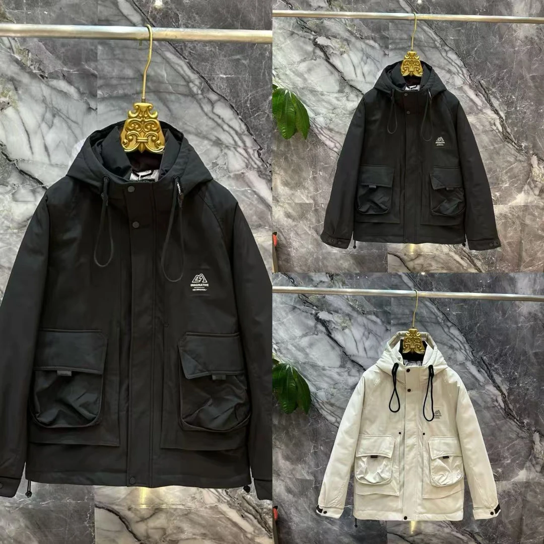 2【F】冬季新款连帽抽绳工装风加厚保暖外套8981