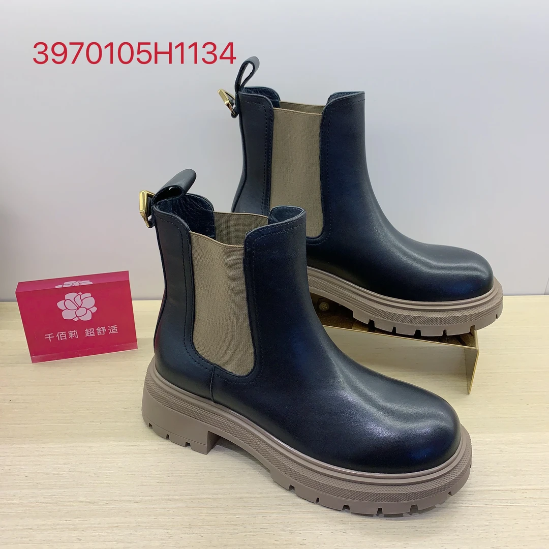 Qin&beale/千佰莉真皮时尚舒适百搭英伦风秋冬马丁靴1134