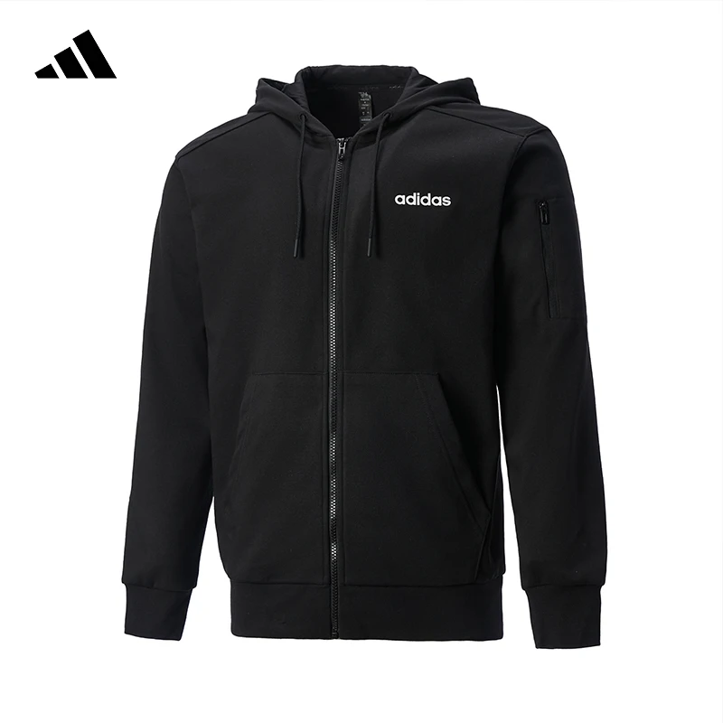 adidas/阿迪达斯男款运动外套针织长袖舒适休闲开衫连帽夹克秋冬