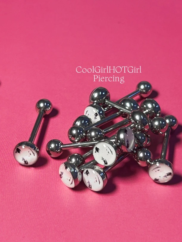 钛钢耳饰 CGHG 小众独特搞笑舌钉 小酒窝龙图舌环 舌头钉 钛钢