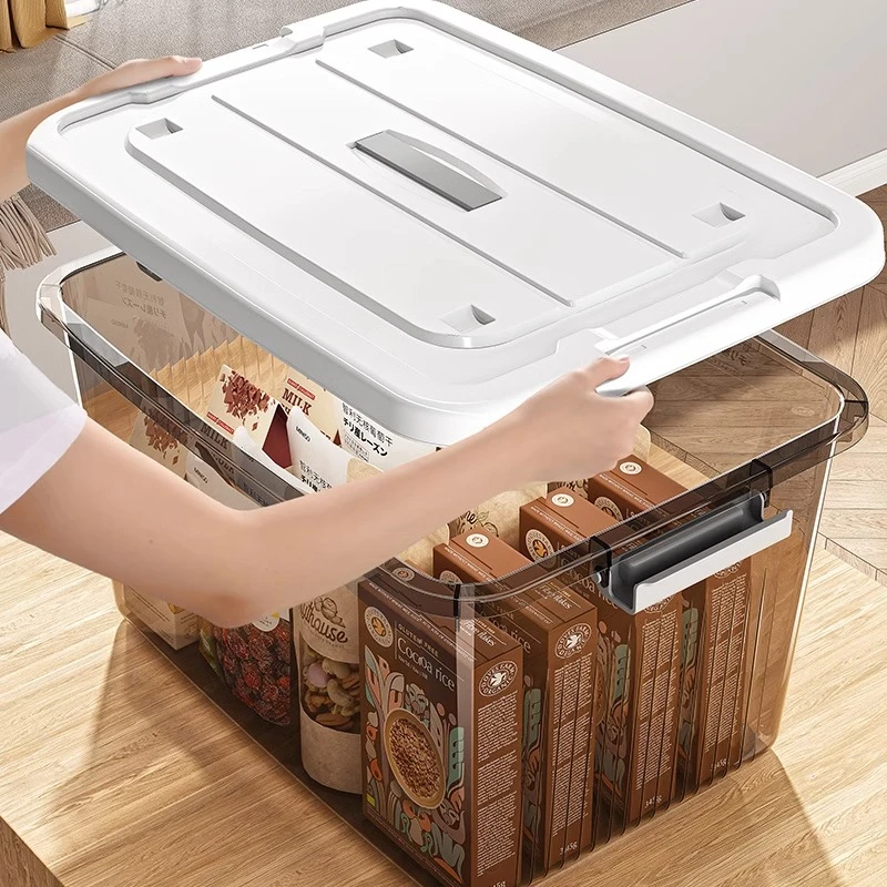 收纳箱大号带盖家用衣物玩具零食书本手提储物盒大容量塑料整理箱