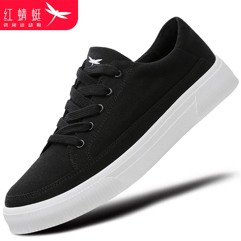 红蜻蜓男鞋新款秋季透气男士帆布鞋防臭运动休闲板鞋平底鞋子春秋