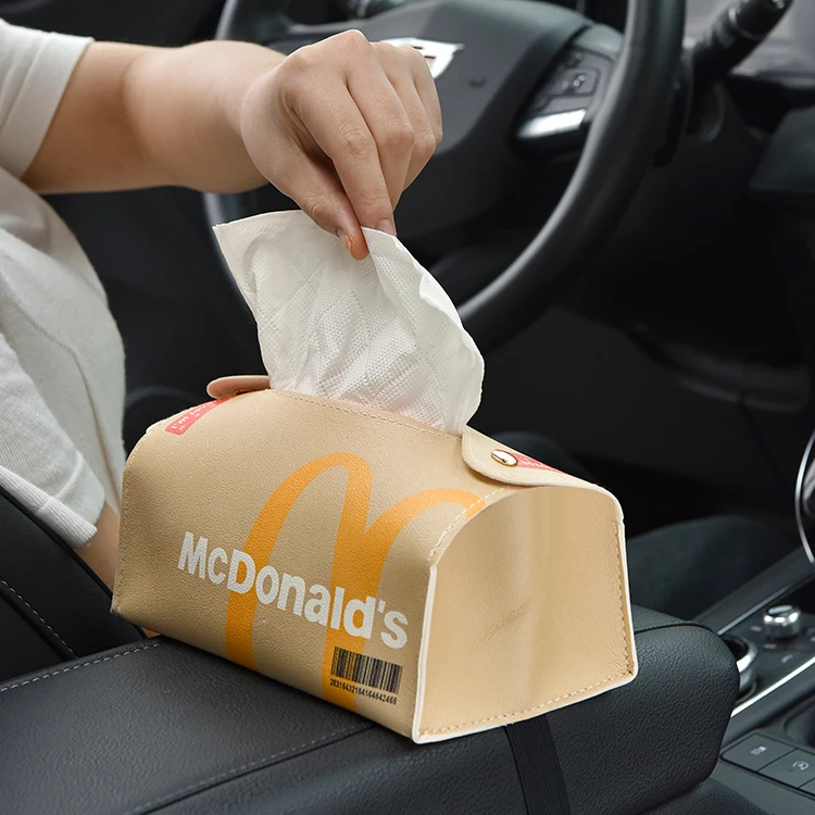 M记高颜值汽车纸巾盒客厅抽纸盒创意餐桌纸抽盒皮革餐巾纸盒车载