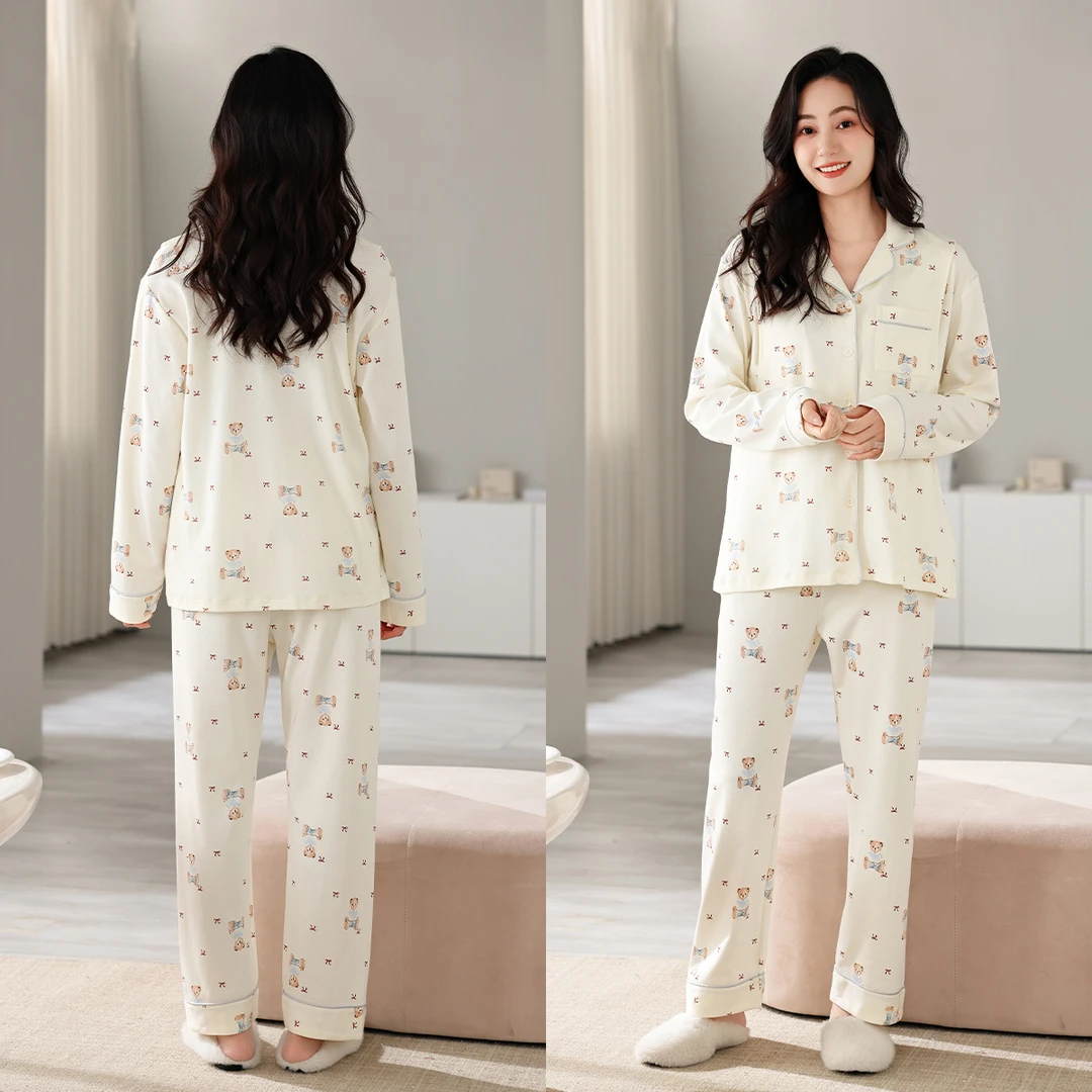 十月名裳月子服产后纯棉春夏季喂奶哺乳四季款孕妇睡衣孕妇家居服