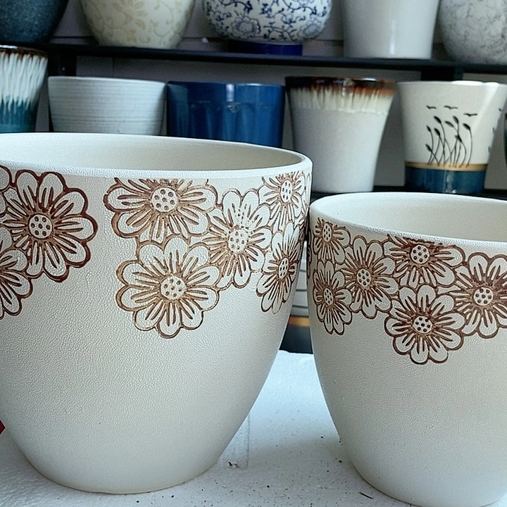 陶瓷20CM（含）-50CM（不含）繁花珍珠中号+小号