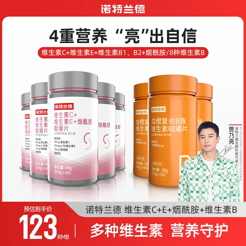 诺特兰德维生素c+e烟酰胺烟酸咀嚼片复合b族营养套餐vc品牌