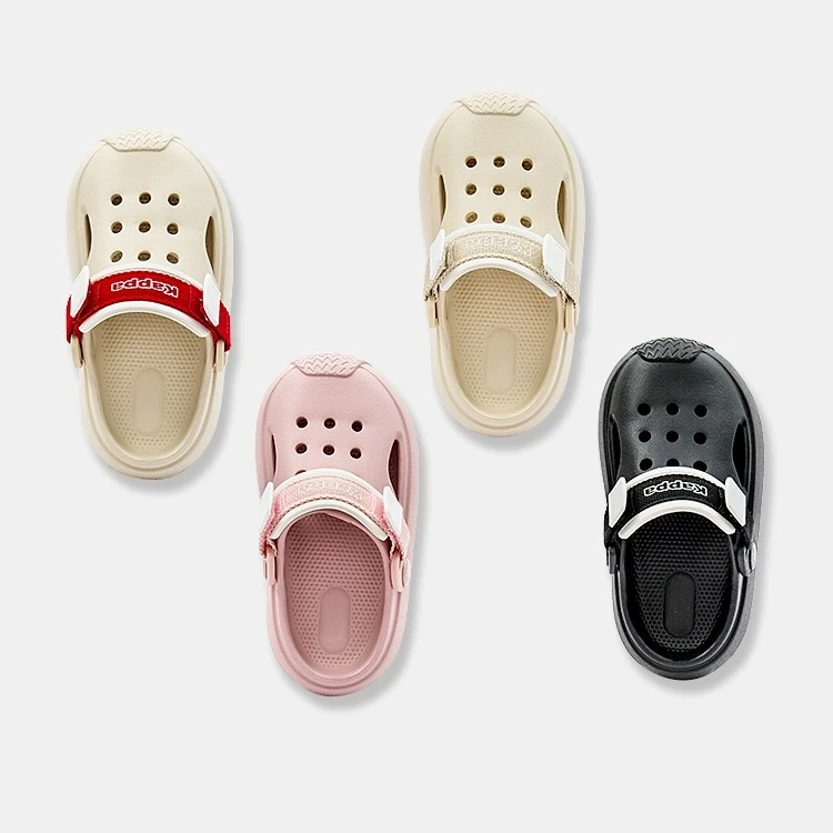 KAPPA卡帕童鞋2024年夏季新款女童洞洞鞋儿童户外沙滩拖鞋男童