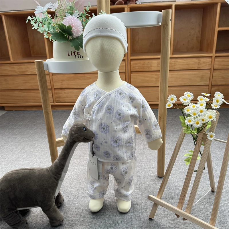 Sunroo/阳光鼠新生儿中性春夏针织长袖纯棉套装舒适透气172TUA15