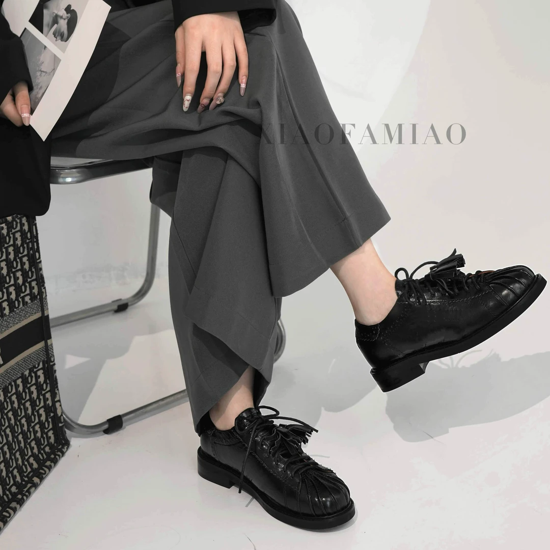 小发喵轻奢私定百搭英伦风流苏贝壳头单鞋