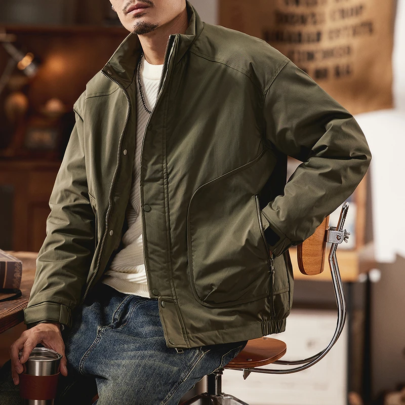 棉衣外套男连帽工装冲锋衣男棉服冬季加厚保暖新款美式潮牌61076