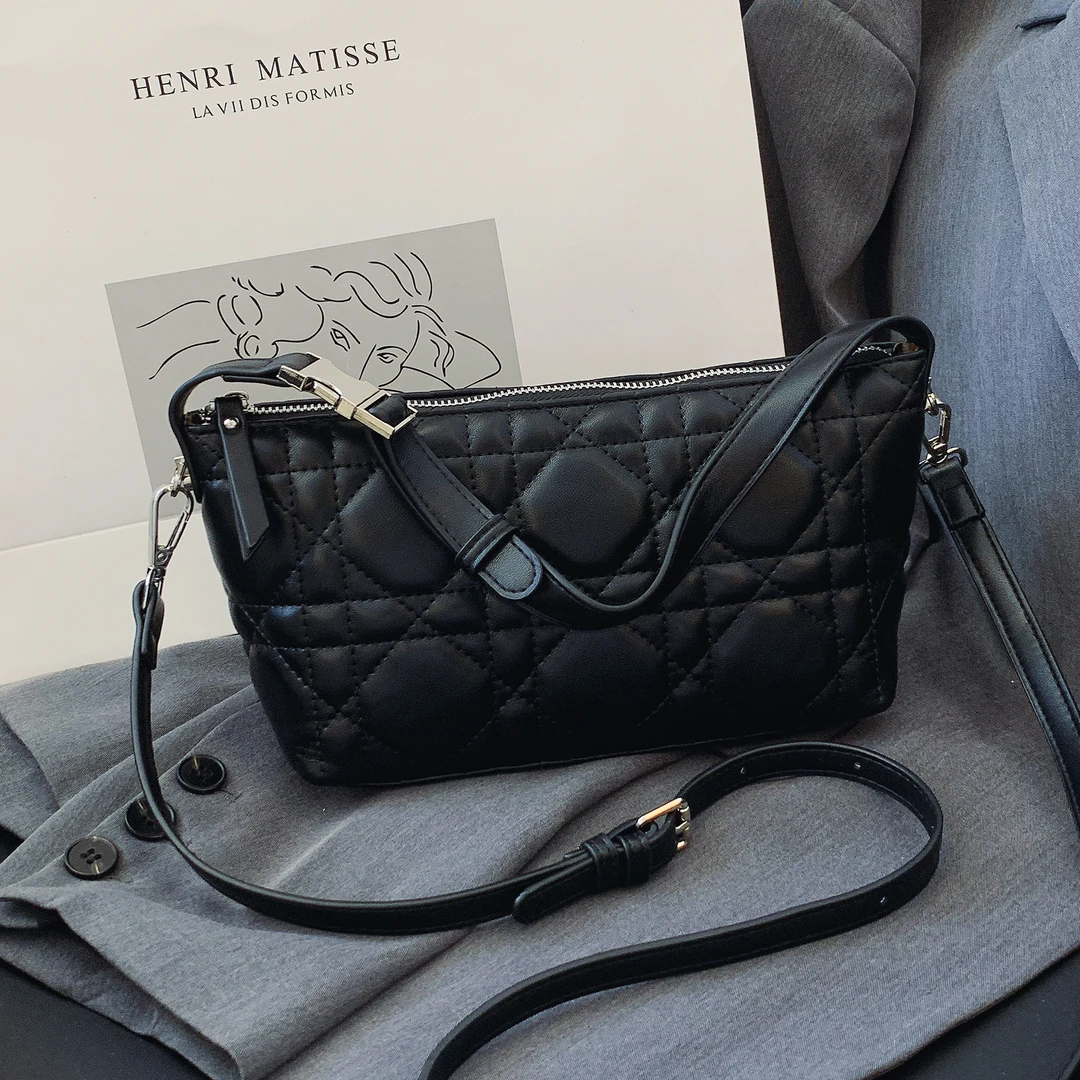 包包女2025新款轻巧藤格纹单肩包高级感腋下包时尚小众百搭斜挎包