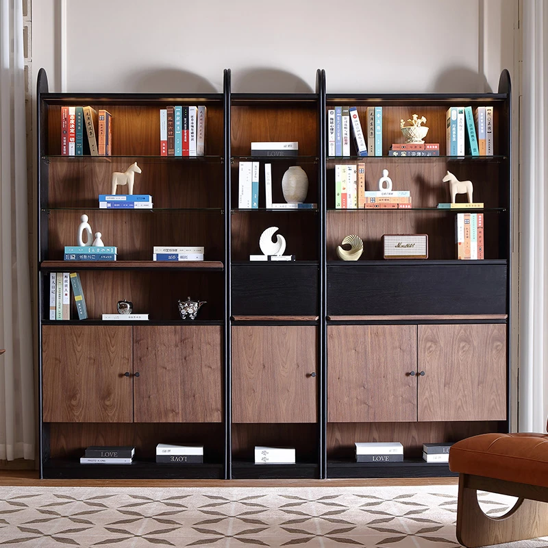 菀昱家具 博德利法式复古实木书柜客厅整墙自由组合书房书柜