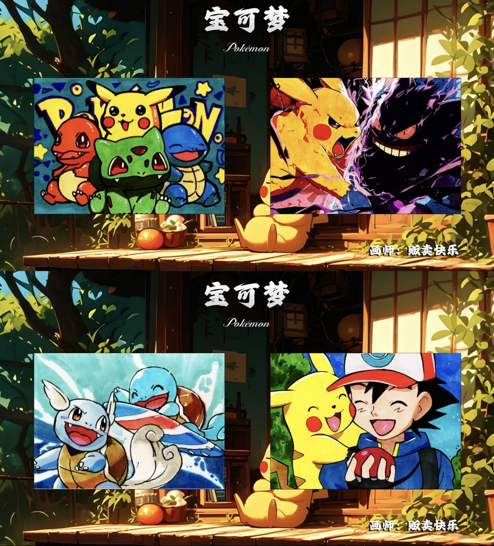 代拆「夏夏拆卡」宝可梦系列手绘卡收藏盲盒