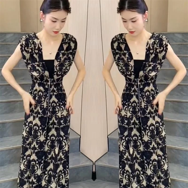 气质高级感花色优雅修身收腰连体裤年夏季新款女装洋气炸街套装