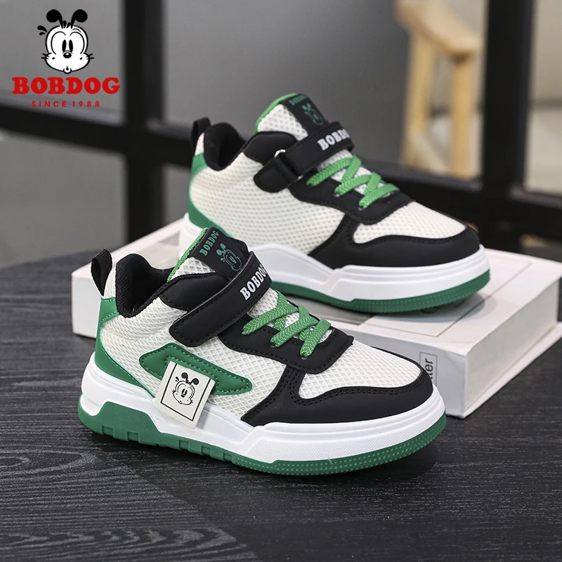 Bobdog/巴布豆春季新款网面运动鞋中大童板鞋休闲鞋透气男童鞋子