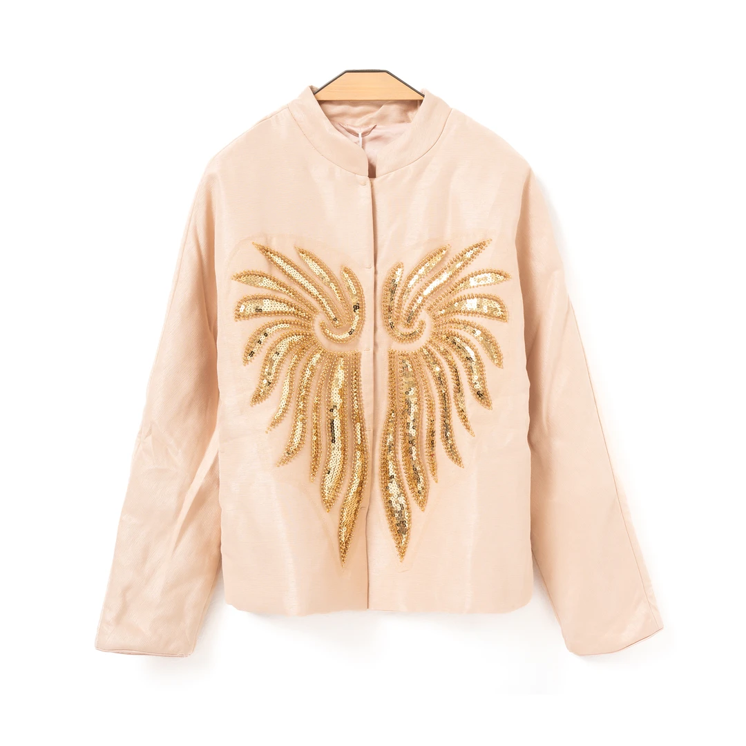 【深圳南油高货】秋冬新款新中式开屏订珠外套WGLC226224