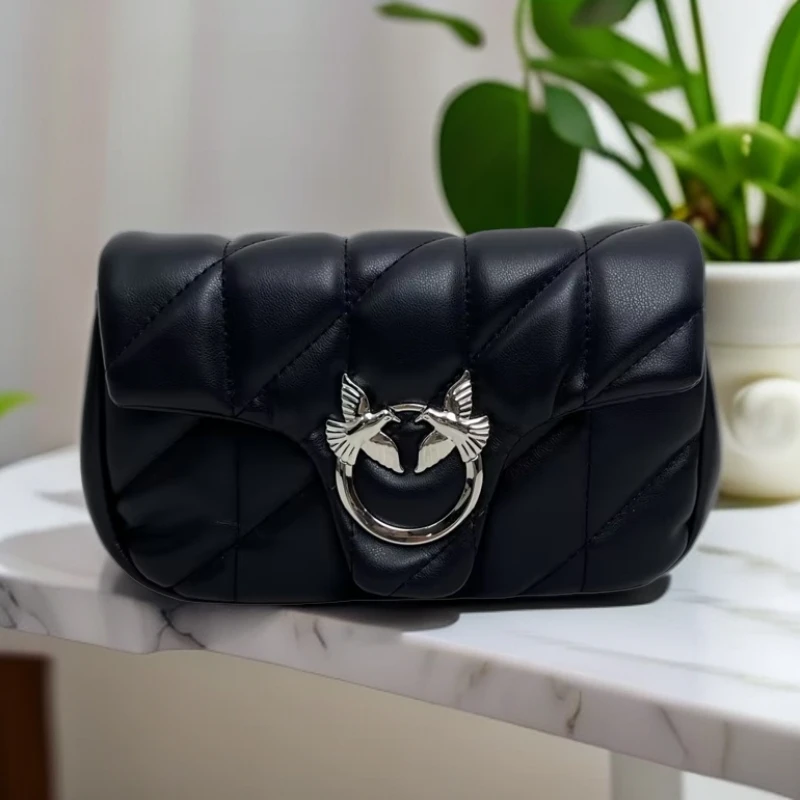 2024新款时尚菱格链条小挎包高级感小香风女包包休闲百搭小方包