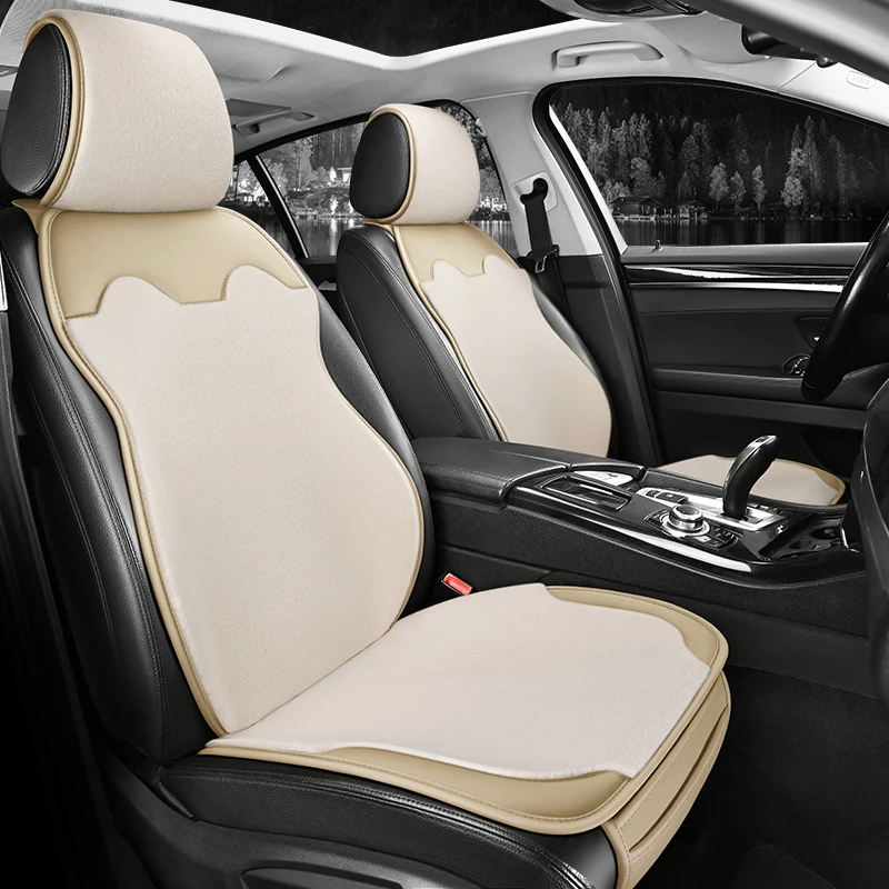 极狐绒轻奢防滑简约四季通用坐垫汽车用品半包围座垫（连体款）