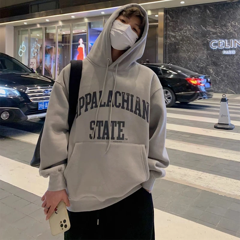 特大码300斤秋冬新款加绒加厚保暖时尚氛围感设计字母创意ins卫衣