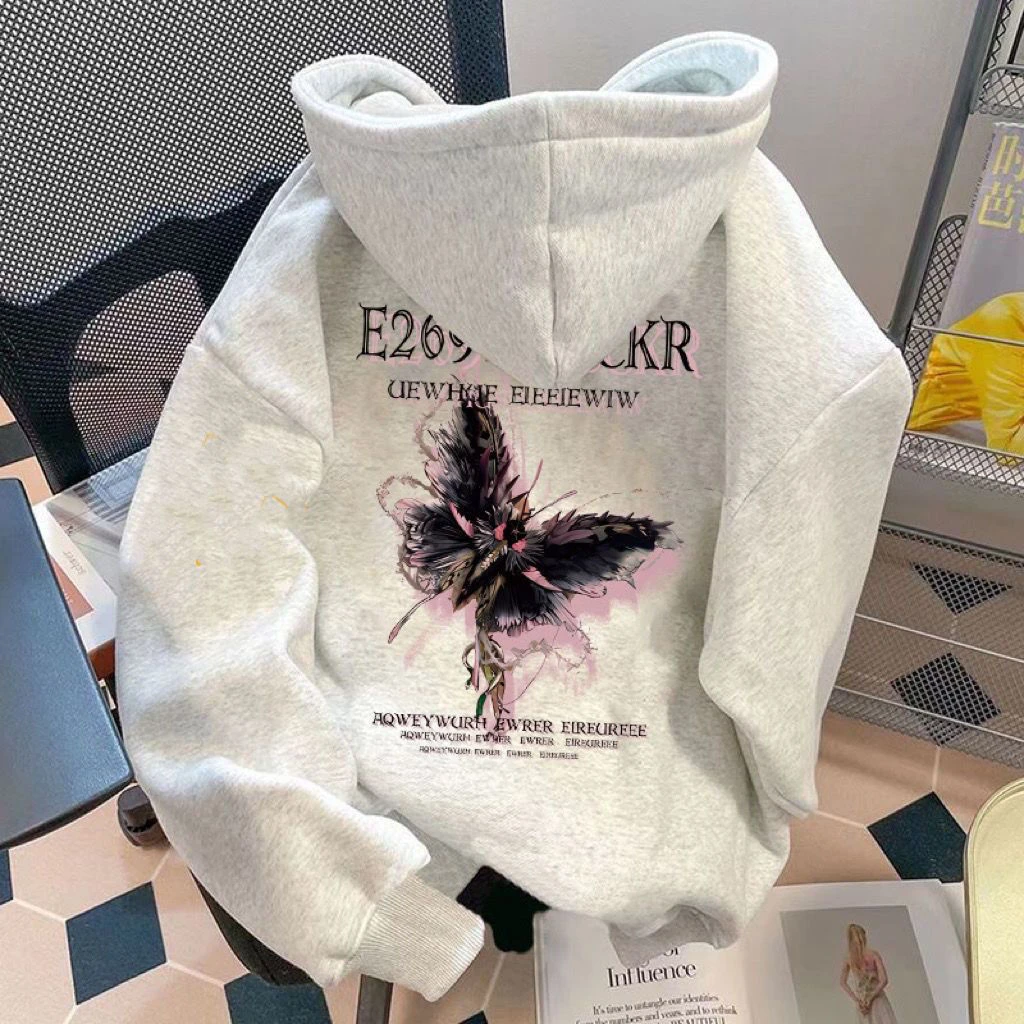 大码80-300斤宽松显瘦秋冬新款抗起球个性时尚设计日常休闲卫衣衫