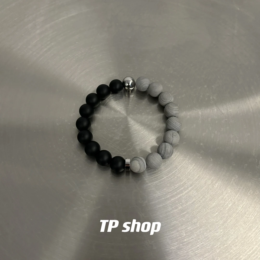 钛钢手链 TP小众设计感拼色男女个性手链潮手饰简约百搭饰品