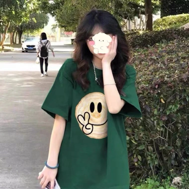 美式潮牌ins短袖T恤女夏季chic设计感小众半袖体恤宽松学生上衣