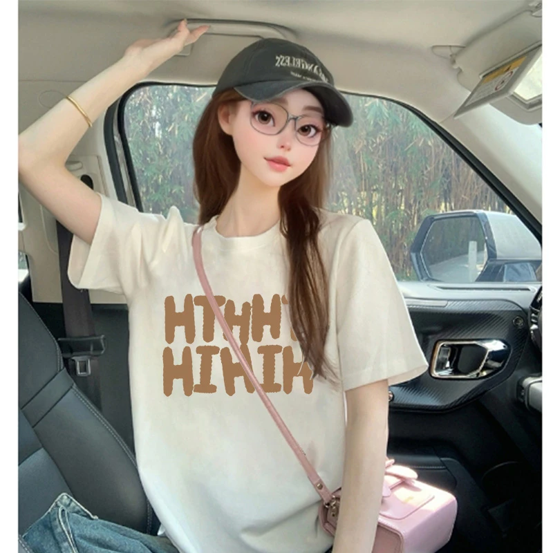 美式复古潮牌短袖T恤女纯棉2025新款夏季宽松设计感小众半袖上衣