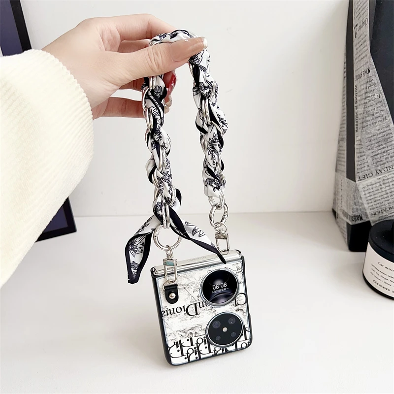 潮牌丝巾适用华为pocket 2折叠手机壳个性p50 pocket创意ins时尚