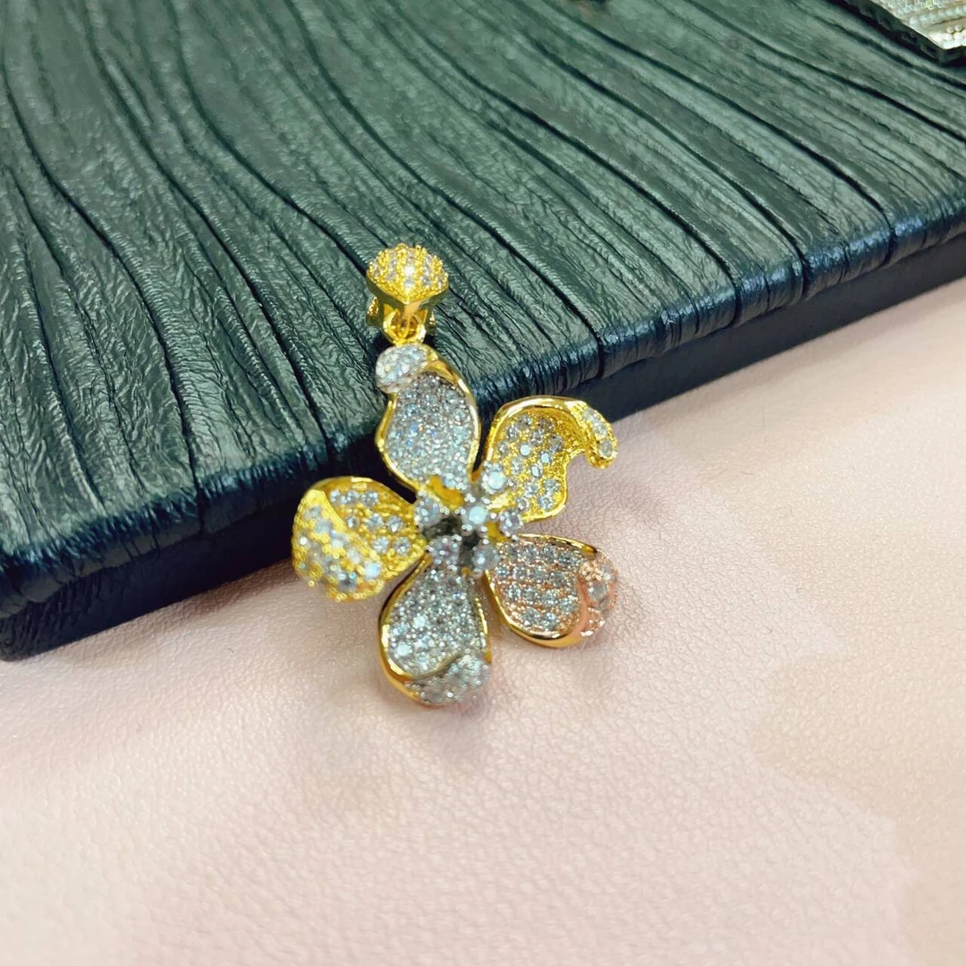 吊坠 意式三彩色五瓣花吊坠多样性发货-1625