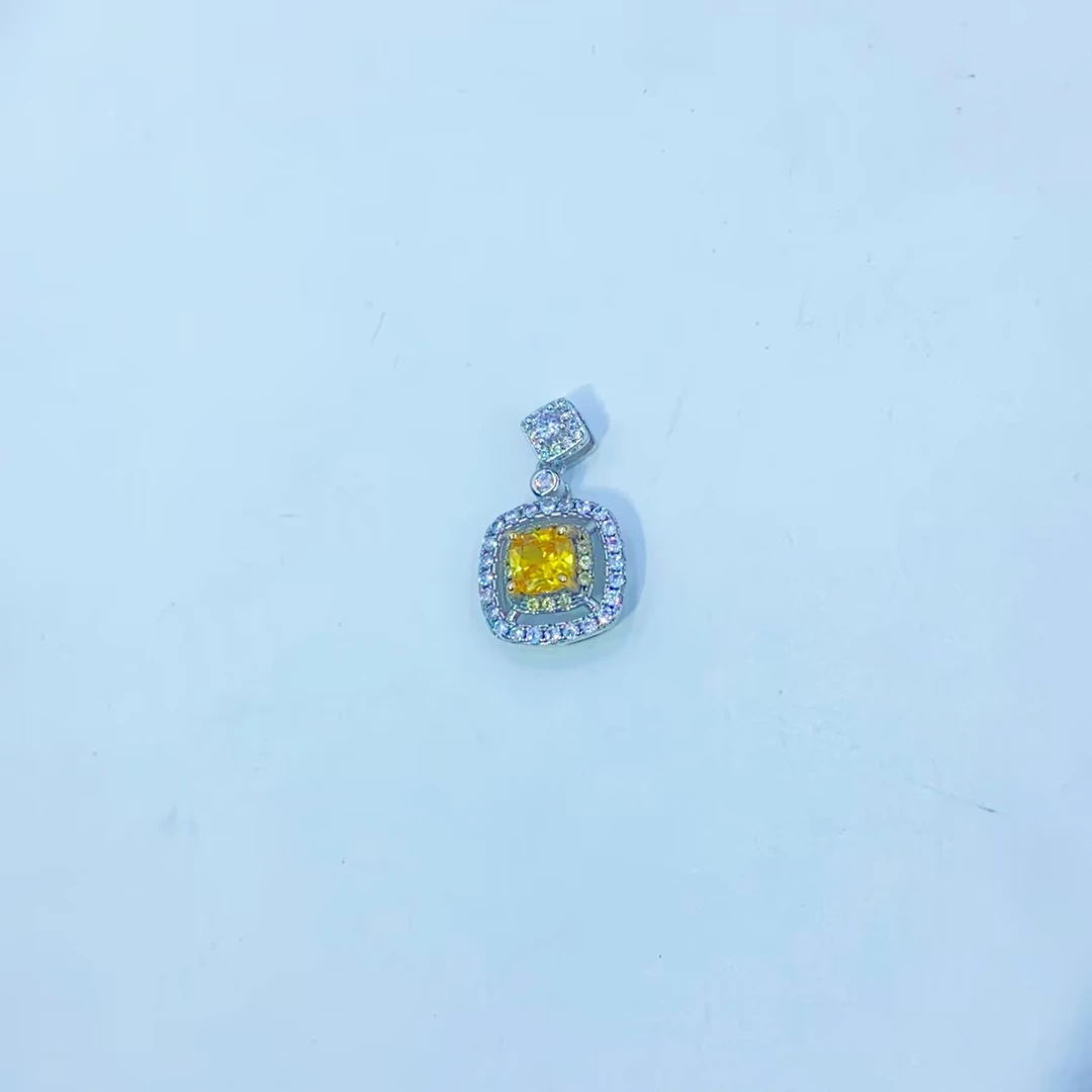 吊坠 1818 时尚精美镶嵌黄色方糖吊坠多样性发货