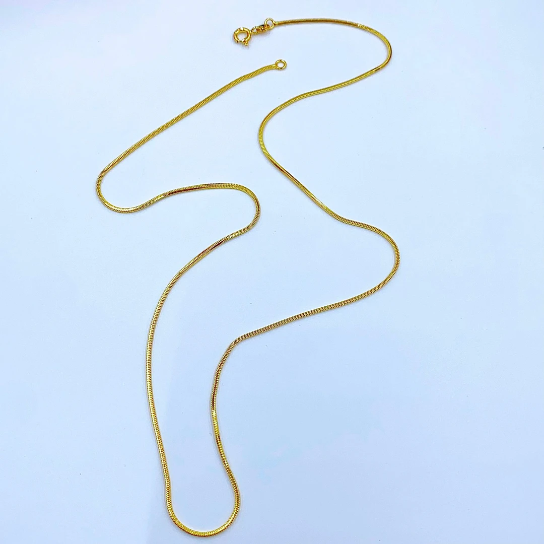 569 精美黄色编织细鱼骨项链50cm多样性发货