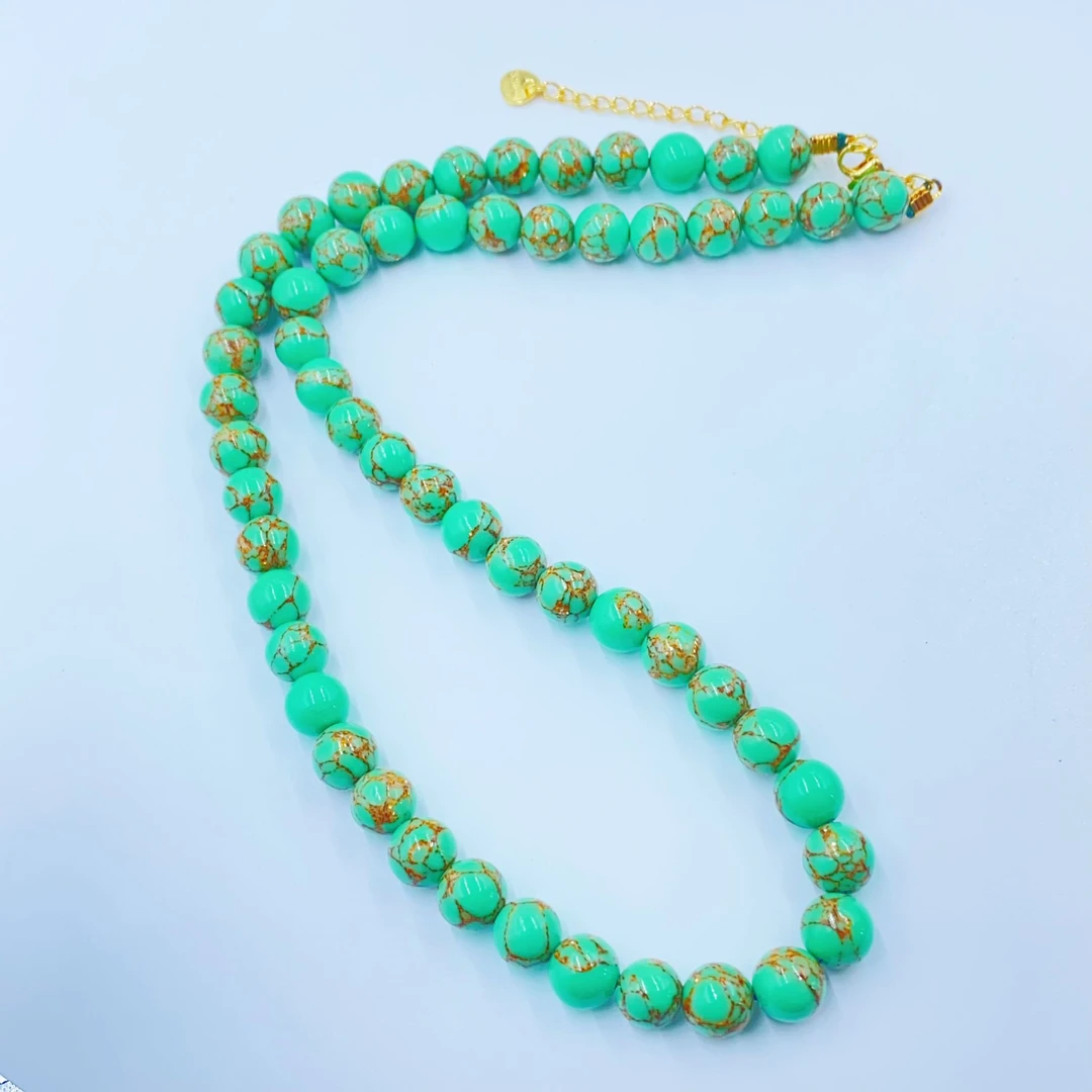 项链 342 精美绿色珠珠项链卡9mm多样性发货