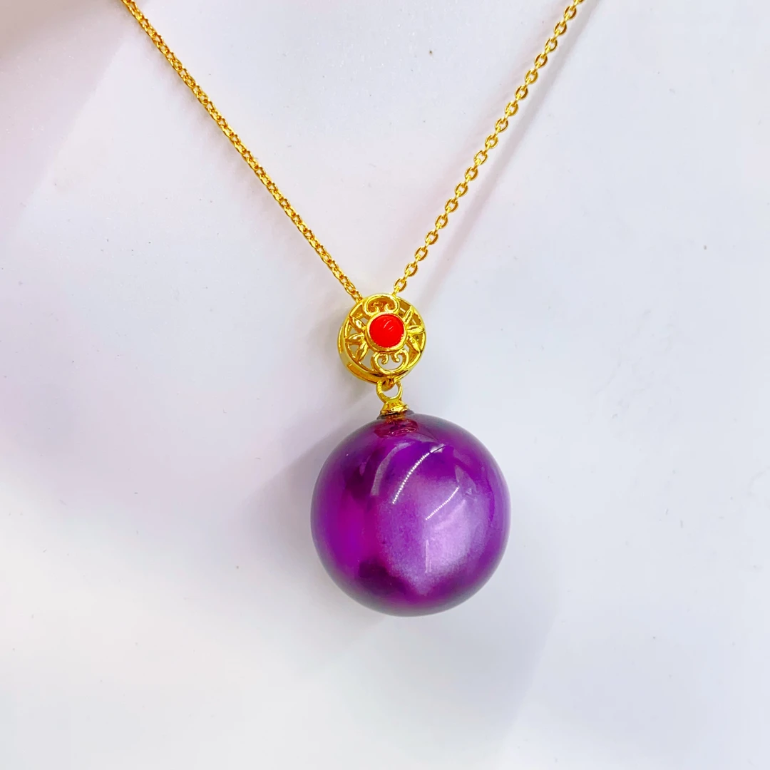 SZ30精美紫色吊坠带链尺寸29mm