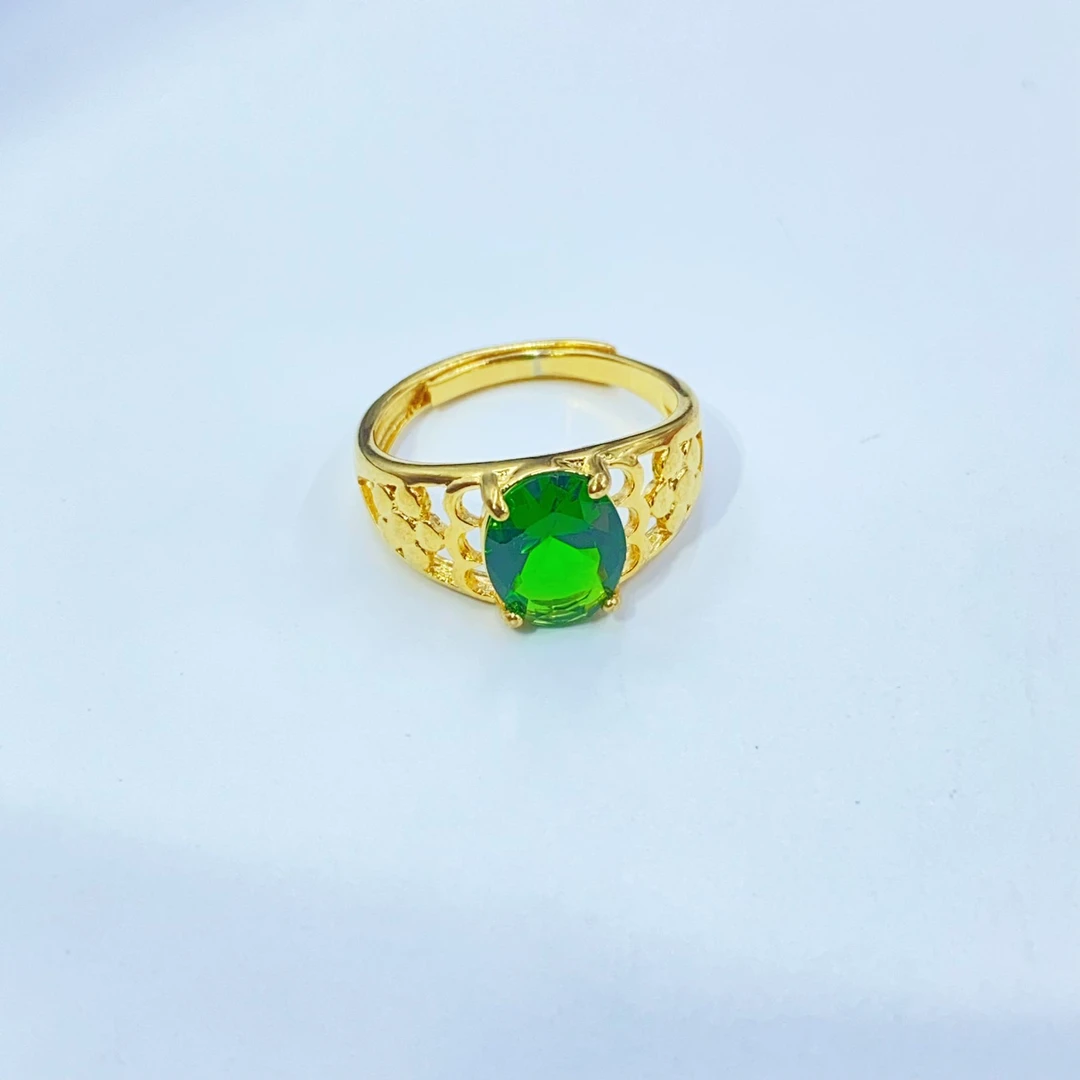 戒指 221 精美绿色椭圆鳞片开口戒指多样性发货