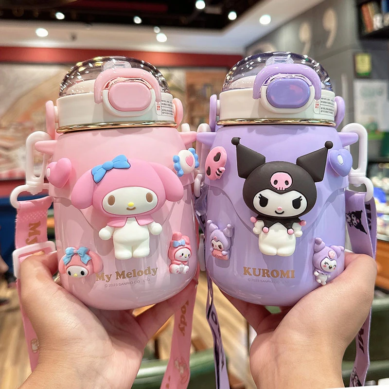 保温杯女生可爱大容量儿童高颜值吸管杯316不锈钢小学生便携水杯